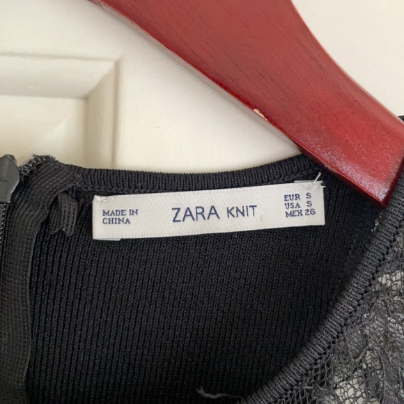 Zara knit mini dress with the lace details. - Picture 2 of 5